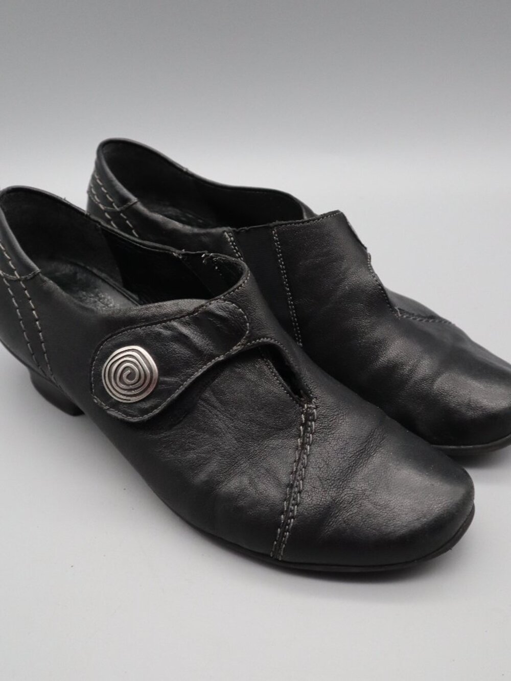 Remonte Dorndorf Black Leather Shoes Sz 39 US 8 Ankle Booties Artsy Whimsigoth